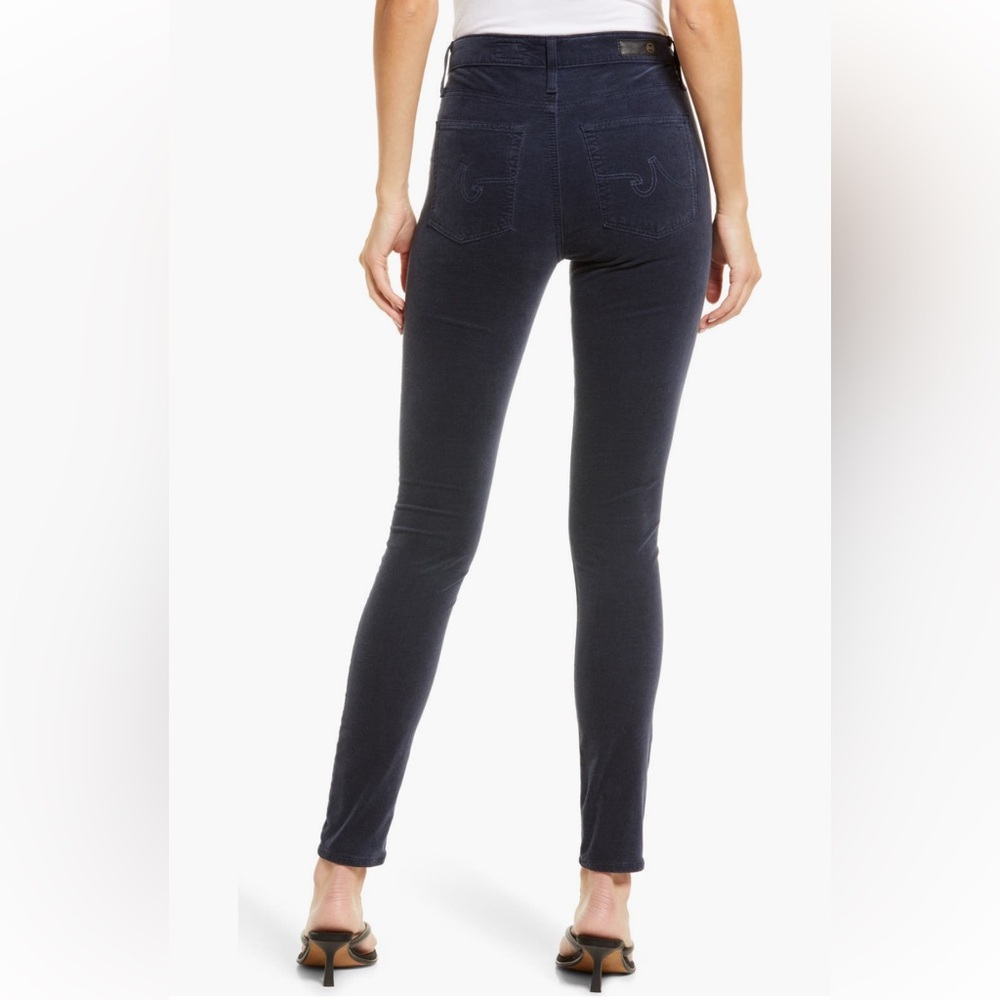 AG The Farrah Skinny High-Rise Velvet Jeans Navy Blue Women Size 26R.